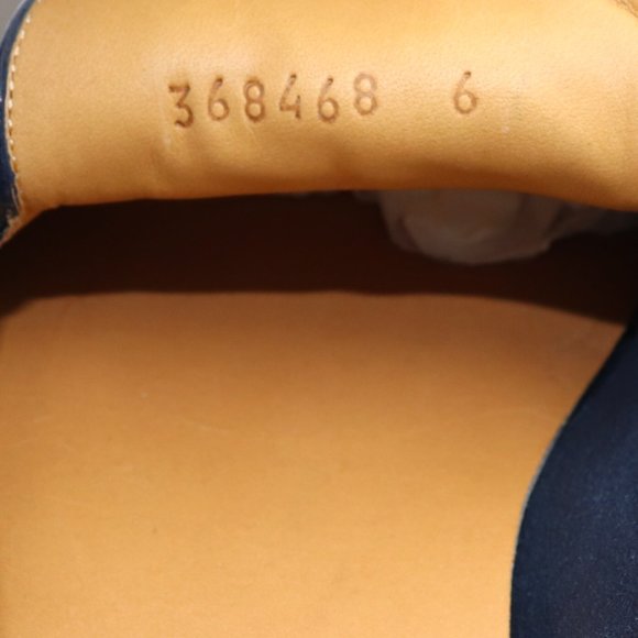 NIB Gucci Mens Navy Blue Unlined Leather Slip-on Loafers Shoes - Picture 8 of 9